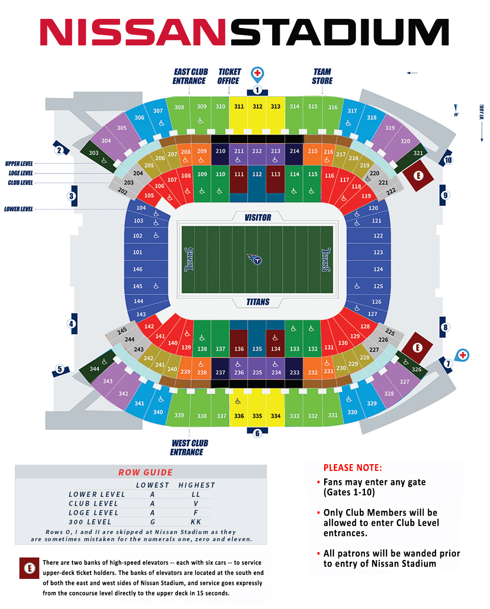 Nissan Stadium Detailed Seating Chart