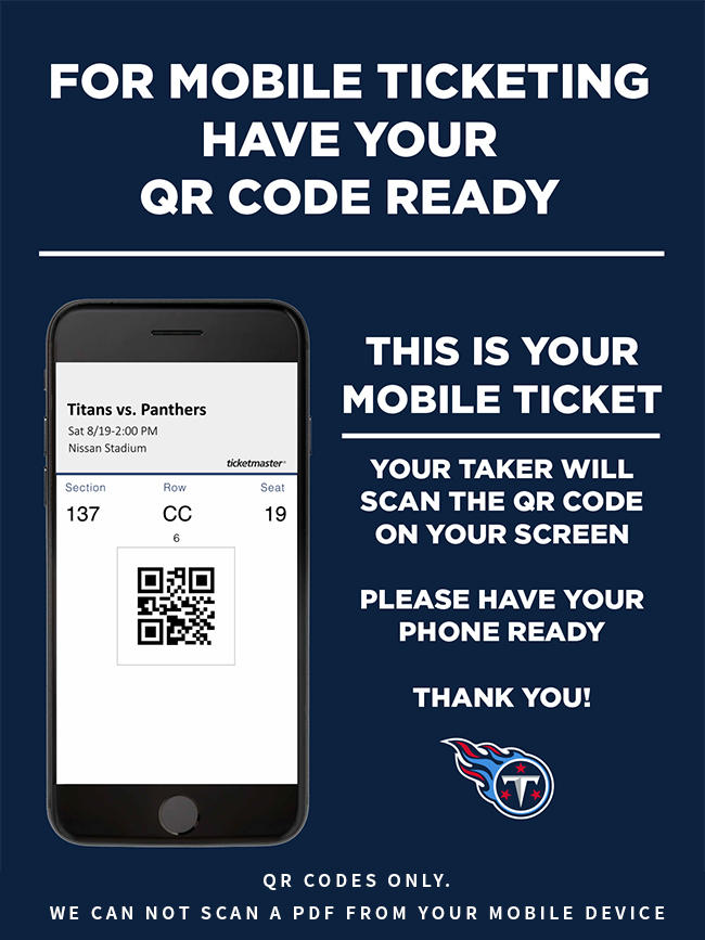 Titans Mobile Tickets  Tennessee Titans 